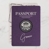 Violet Purple Grèce Passeport Enregistrer la carte (Devant / Derrière)