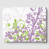 Violet Purple Lime Green Floral Mariage livre d'hô (Verso)