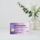 Violet Purple Parties scintillant Carte de crédit  (Debout devant)