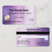 Violet Purple Parties scintillant Carte de crédit  (Devant / Derrière)