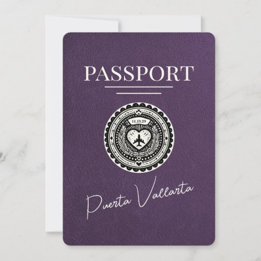 Violet Purple Puerta Vallarta Paspoort Save The Date (Voorkant)