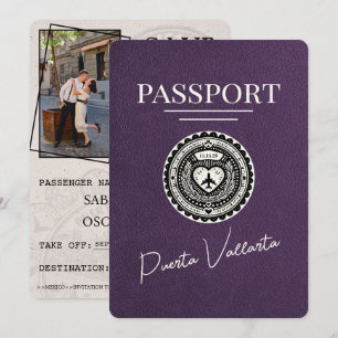 Violet Purple Puerta Vallarta Paspoort Save The Date