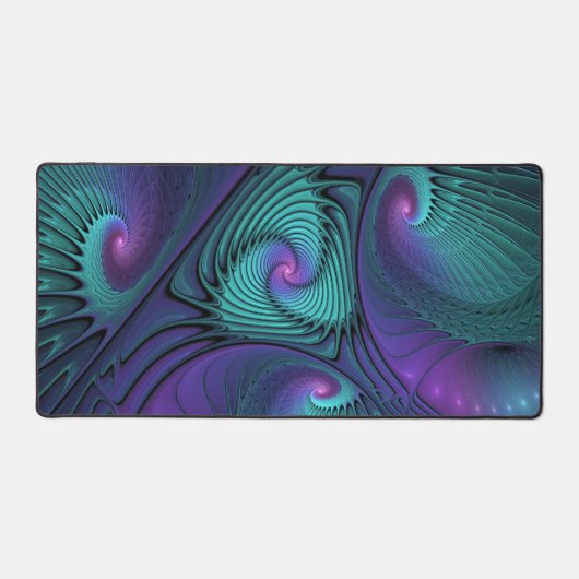 Violet rencontre Turquoise moderne art fractal abs (Recto)
