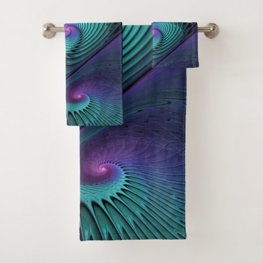 Violet rencontre Turquoise moderne art fractal abs (En situation)