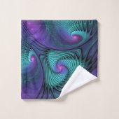 Violet rencontre Turquoise moderne art fractal abs (Gant de toilette)