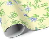  Violet Romantic Floral Pattern Cadeaupapier (Rol Hoek)