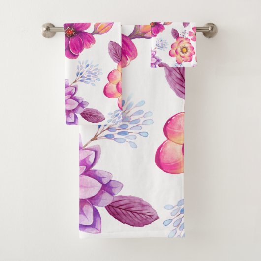 Violet roos bad handdoek (Insitu)