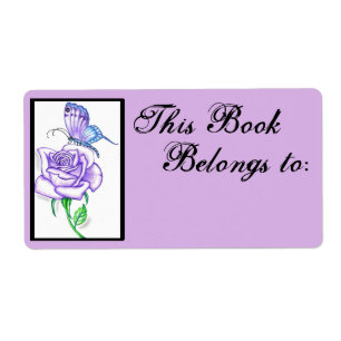 Violet Roos Book Ownership Label ~plum