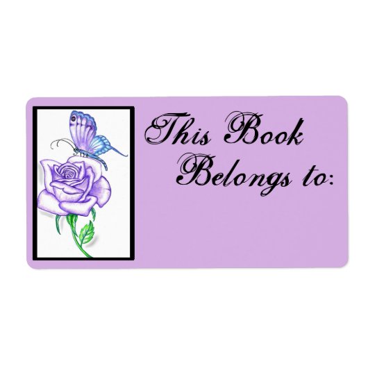 Violet Roos Book Ownership Label ~plum (Voorkant)