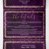 Violet Roos Gold Sprinkled Confetti Detail RSVP Drieluik Uitnodiging (Binnenkant midden)