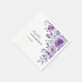 Violet Roos Greenery Bloemen Verjaardag Servet (Hoek)