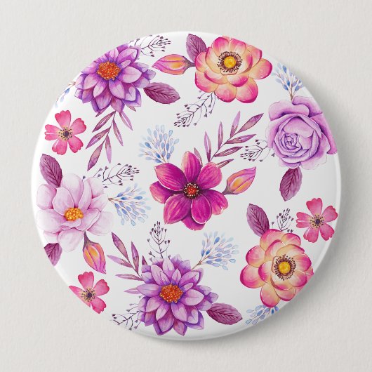 Violet roos ronde button 4,0 cm (Voorkant)