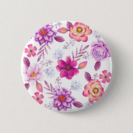 Violet roos ronde button 5,7 cm (Voorkant)