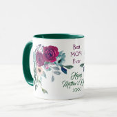 Violet Rose Bouquet Best mama Moederdag Mok (Voorkant links)