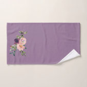 Violet rose Lavande Rose Motif Monogramme (Serviette à main)