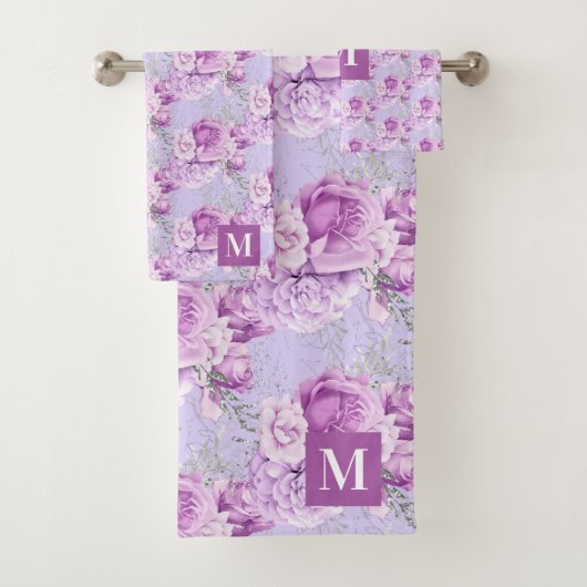 Violet rose roses fleurs monogramme (En situation)