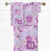 Violet rose roses fleurs monogramme
