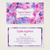 Violet rose turquoise peint à la main aquarelle fl (Devant & derrière)