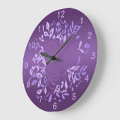 Violet Rose Wreath Round Clock Grote Klok (Hoek)