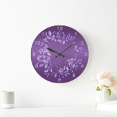 Violet Rose Wreath Round Clock Grote Klok (Huis)