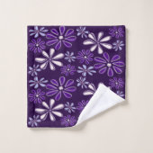 Violet roze Indigo Flower Doodle Initialen Bad Handdoek (Wasdoekje)