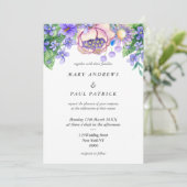 Violet roze lavender goudbloemen Buwen Kaart (Staand voorkant)