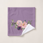 Violet roze lavender Rozen Monogram Bad Handdoek (Wasdoekje)