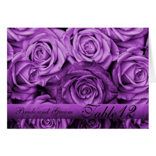 Violet Rozen Tabel nummer kaart (Voorkant Horizontaal)