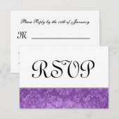 Violet RSVP Grunge Mariage damassé V2 (Devant / Derrière)