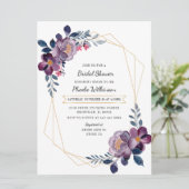 Violet Rustique Floral Invitation à la douche nupt (Debout devant)