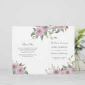 Violet & Sage Folded Wedding Program (Staand voorkant)