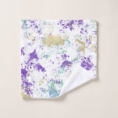 Violet Sarcelle Or Moderne Grunge Éclaboussure (Gant de toilette)