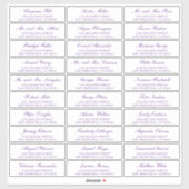 Violet Script Élégant Mariage Étiquettes de adress (Feuille)