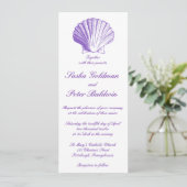 Violet Sea Shells Weddenschap Kaart (Staand voorkant)