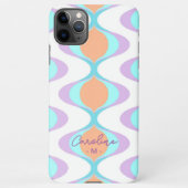 Violet Sinaasappel Aqua Blue Midcentury Waves Patr iPhone Hoesje (Achterkant)