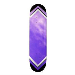 Violet Skies Clouds Paars zwart  dek Skateboard