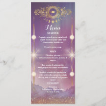Violet Sky Gold Moon Flat Menu