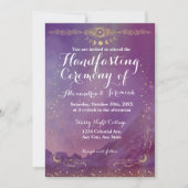 Violet Sky Gold Moon Handfasting Invitation (Devant)