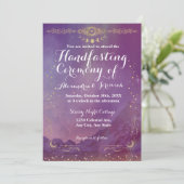 Violet Sky Gold Moon Handfasting Invitation (Debout devant)