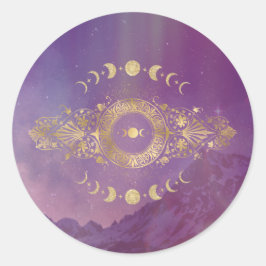 Violet Sky Gold Moon Stickers