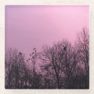 "Violet Sky" Oorspronkelijke kunst van KAS Glazen Onderzetter