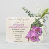 Violet Snapdragon Waterverf Vintage Wedding Kaart (Staand voorkant)