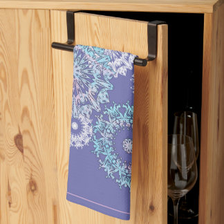 Violet Snowflakes Kitchen Towels Theedoek
