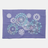 Violet Snowflakes Serviettes de cuisine (Horizontal)