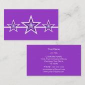 Violet Star 3 étoiles carte de visite violet (Devant / Derrière)