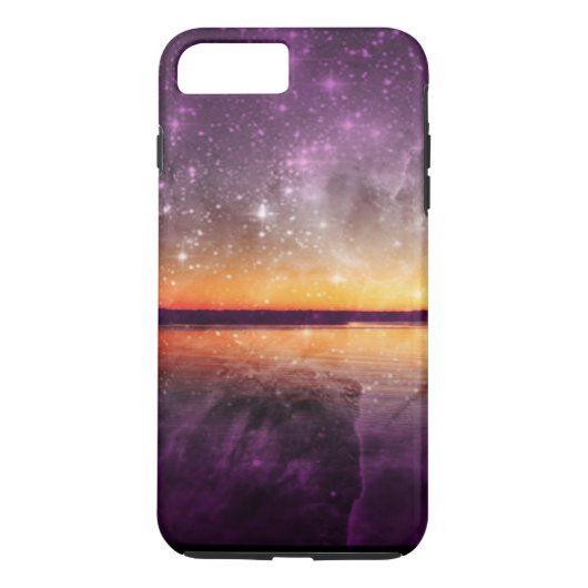 Violet Stars Et Sunset Lake iPhone 7 Plus Coque (Dos)