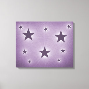 Violet sterren in Night Sky Canvas Print