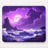 Violet Storm Moon Mousepad – Midnight Wave Edition Muismat (Voorkant)