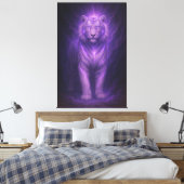 Violet Storm White Tiger – Ascended Aura Canvas Afdruk (Insitu (Slaapkamer))
