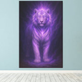 Violet Storm White Tiger – Ascended Aura Canvas Afdruk (Insitu (Houten vloer))
